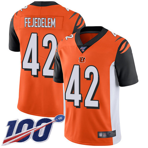Cincinnati Bengals Limited Orange Men Clayton Fejedelem Alternate Jersey NFL Footballl #42 100th Season Vapor Untouchable->youth nfl jersey->Youth Jersey